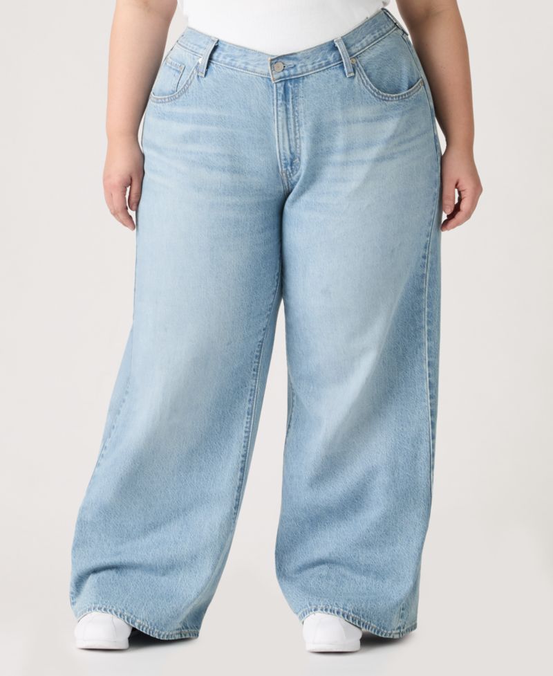 Women's Cinch-Waist Lightweight Baggy Jeans