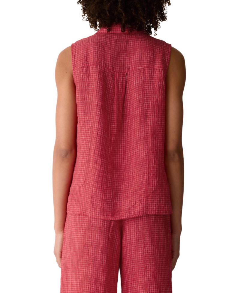 Women's Sleeveless Collared Shirt