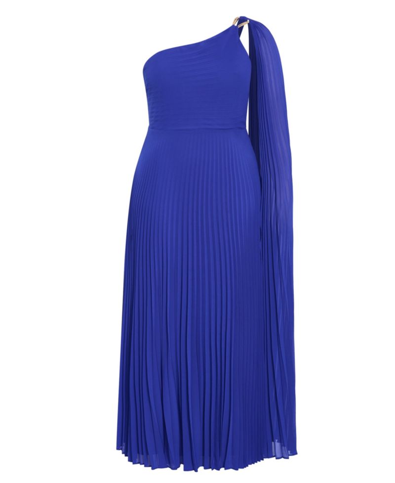 Plus Size Eloura One Shoulder Pleat Maxi Dress