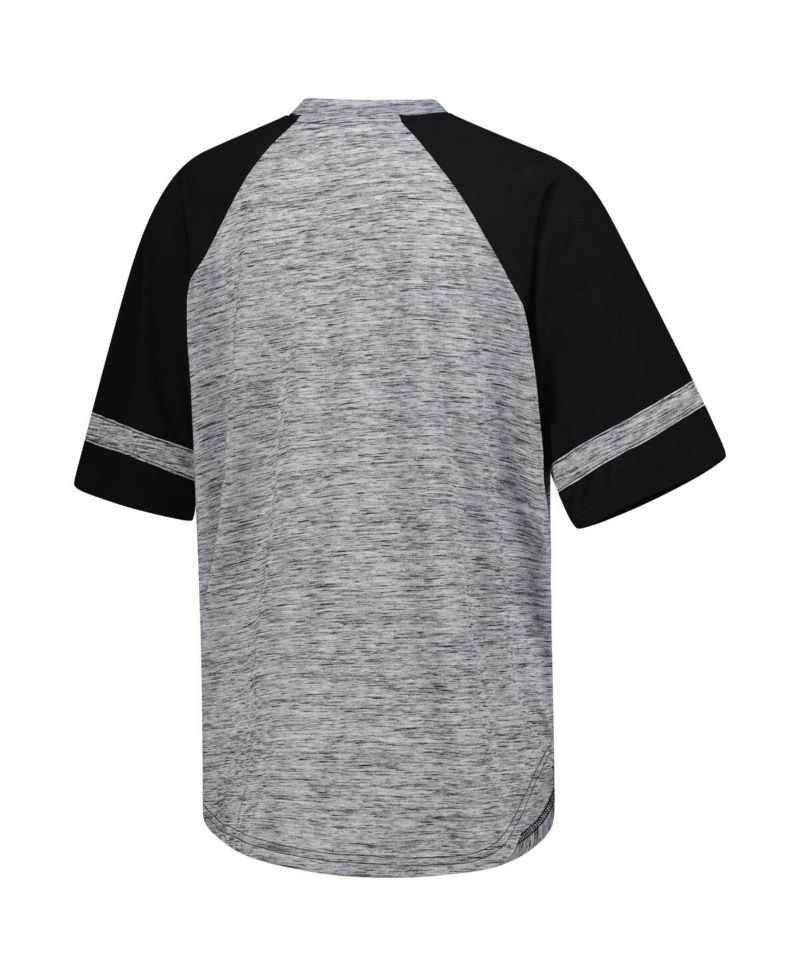 Women's Heather Gray William Byron Hall of Fame Oversized Raglan V-Neck T-Shirt