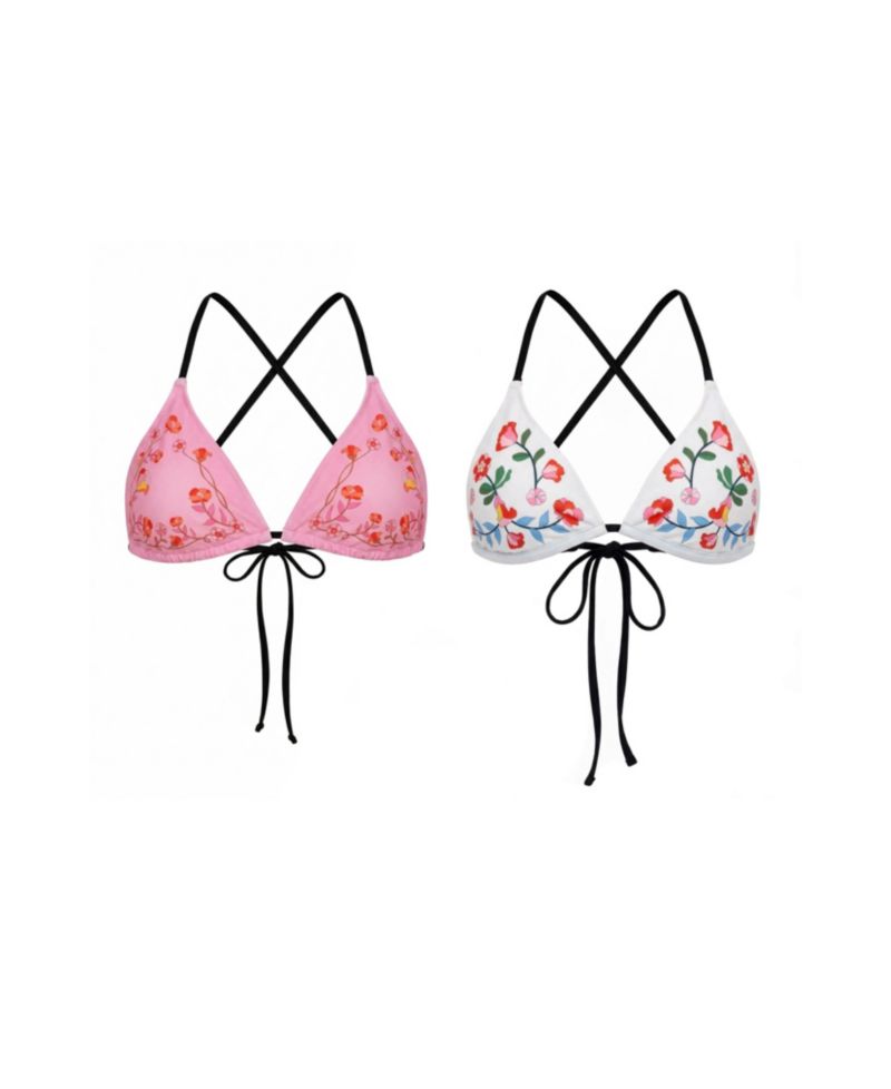 Women's Wild Rose Reversible Triangle Bikini Top