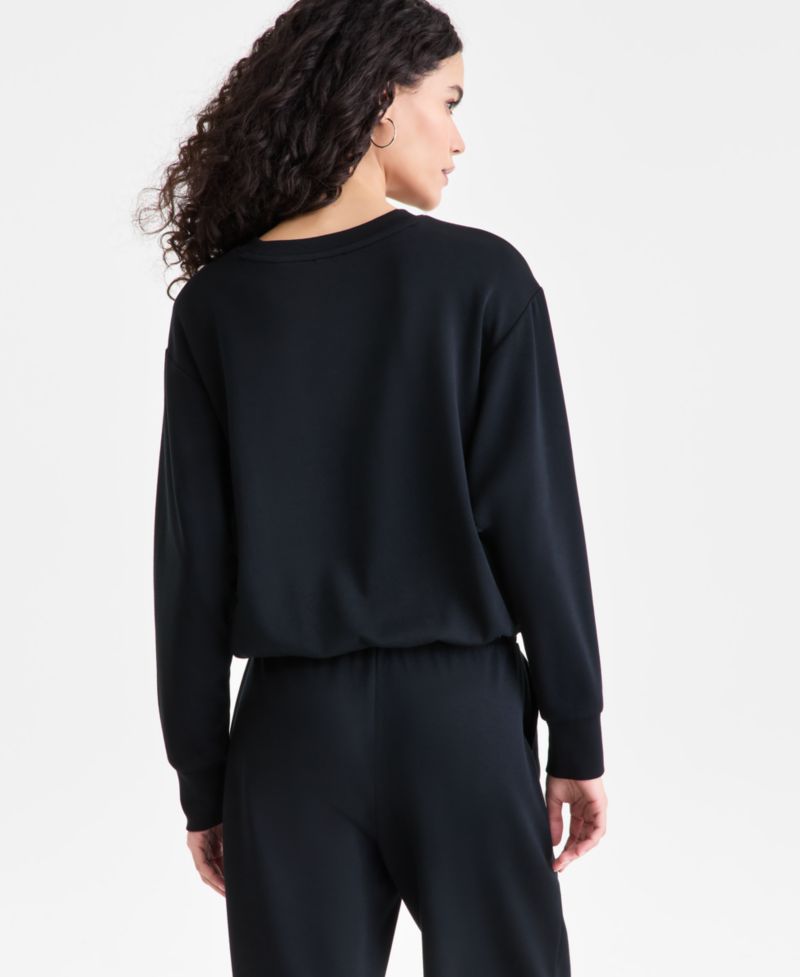 Women's Off Duty Long-Sleeve Bubble-Hem Sweatshirt