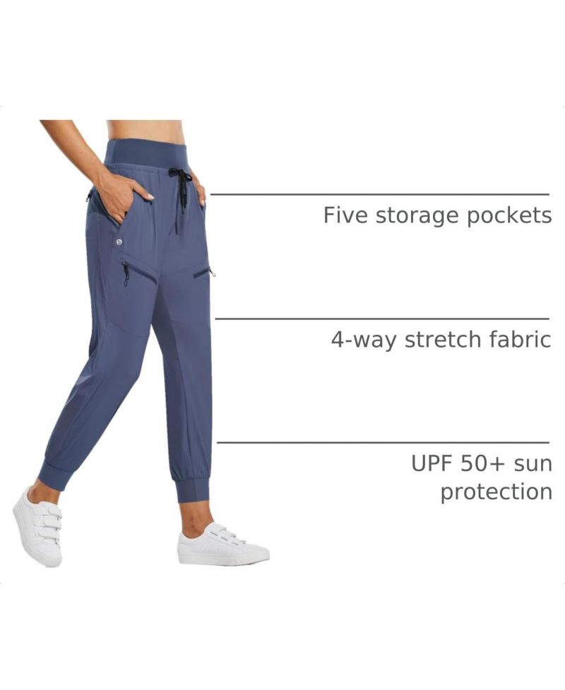 Women's Lightweight Hiking Pants 4 Way Stretch Quick Dry Zippered Pockets