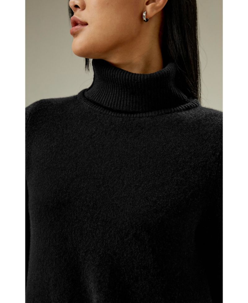 Women's Detachable Turtleneck Pullover Cashmere Sweater