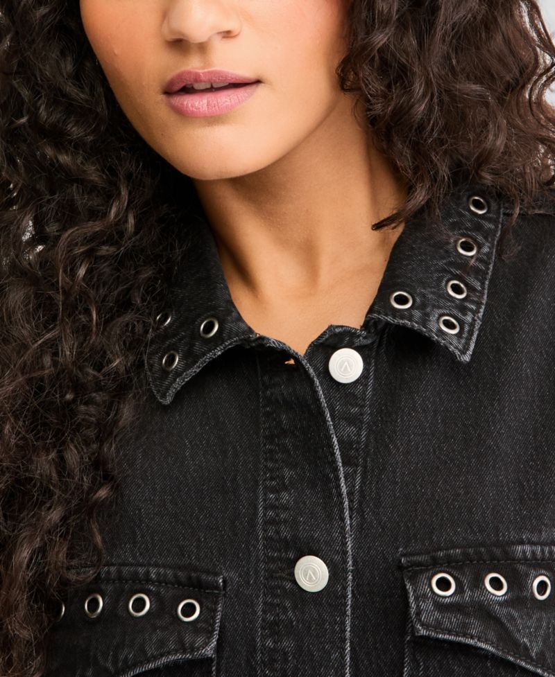 Women's Grommet Denim Jacket