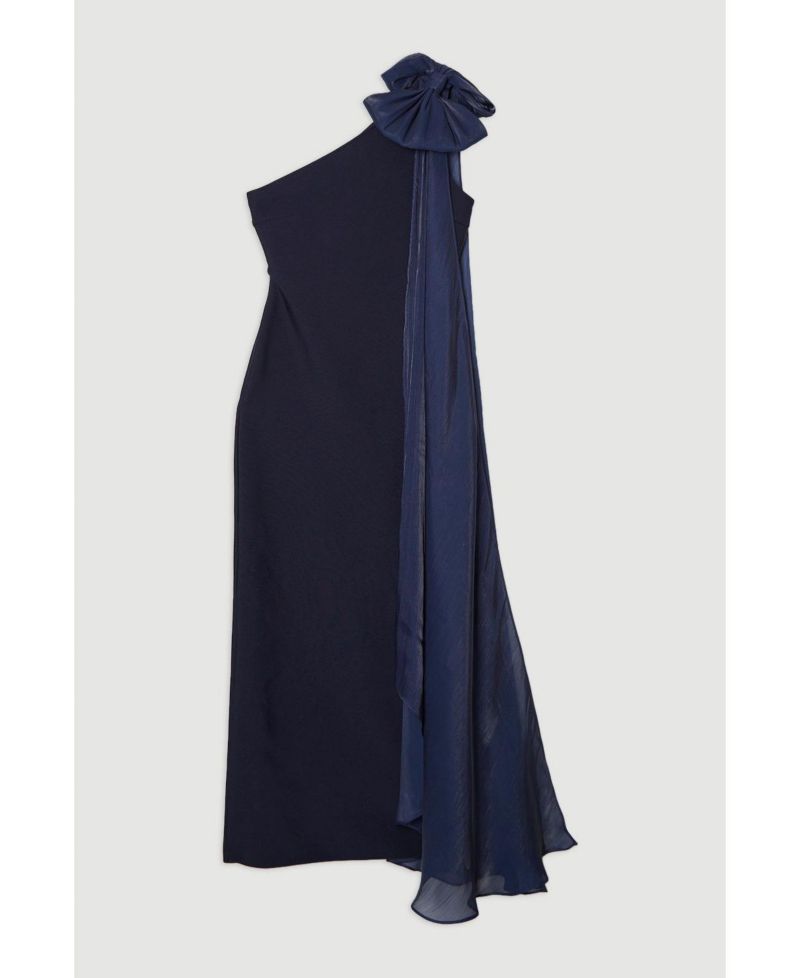 Women's Shoulder Bow Cape Detail Maxi Dress