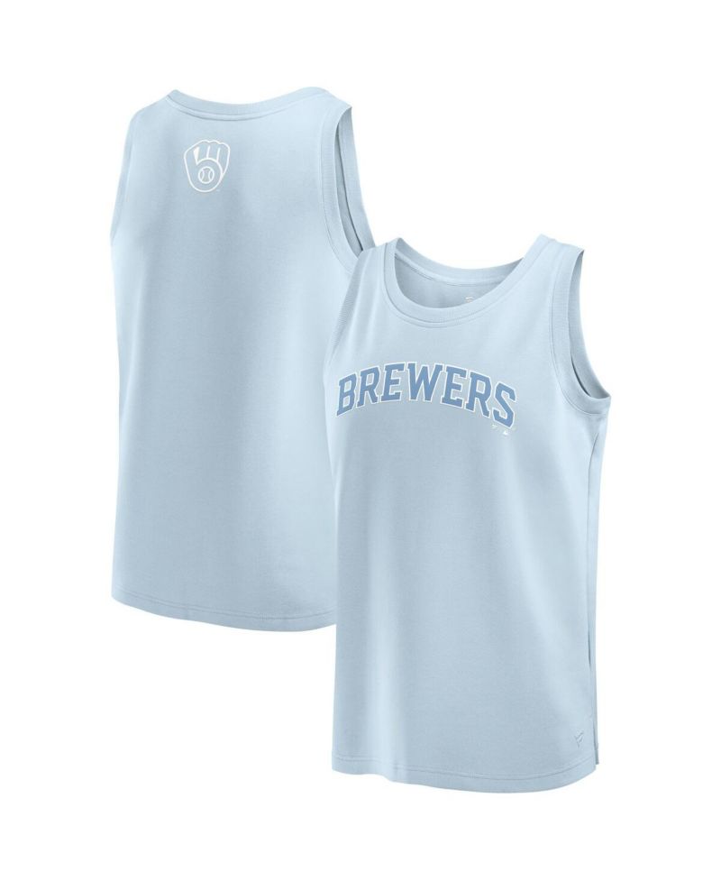 Men's Light Blue Milwaukee Brewers Elements Tank Top