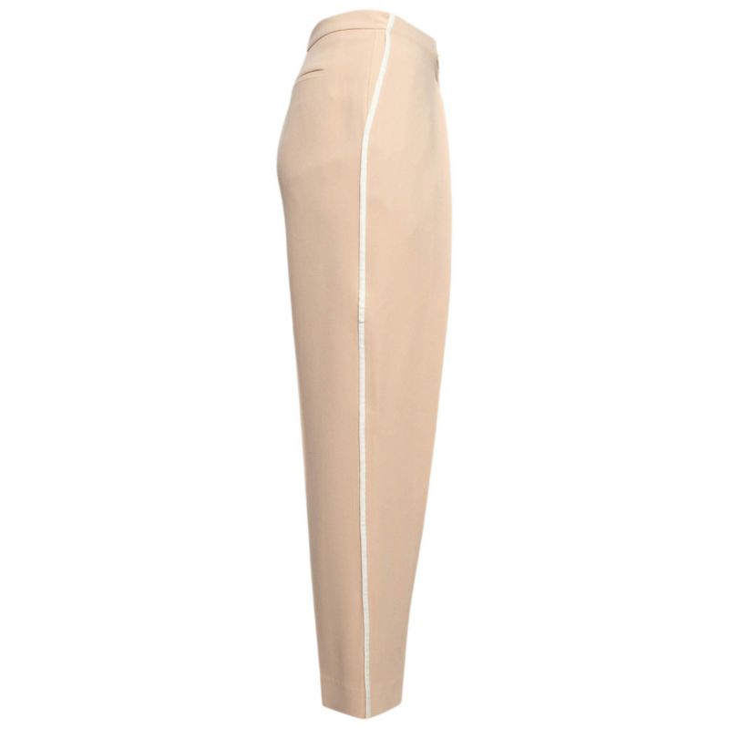 Women's Light Beige Crepe Trousers