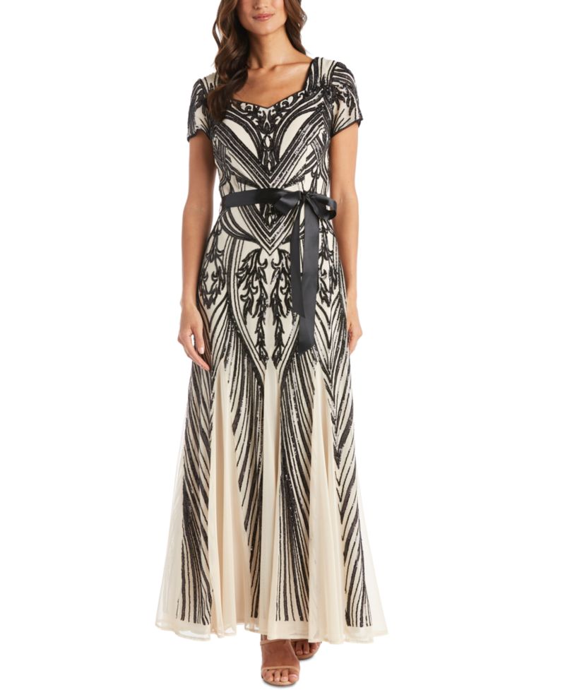 Sequined Belted Dress