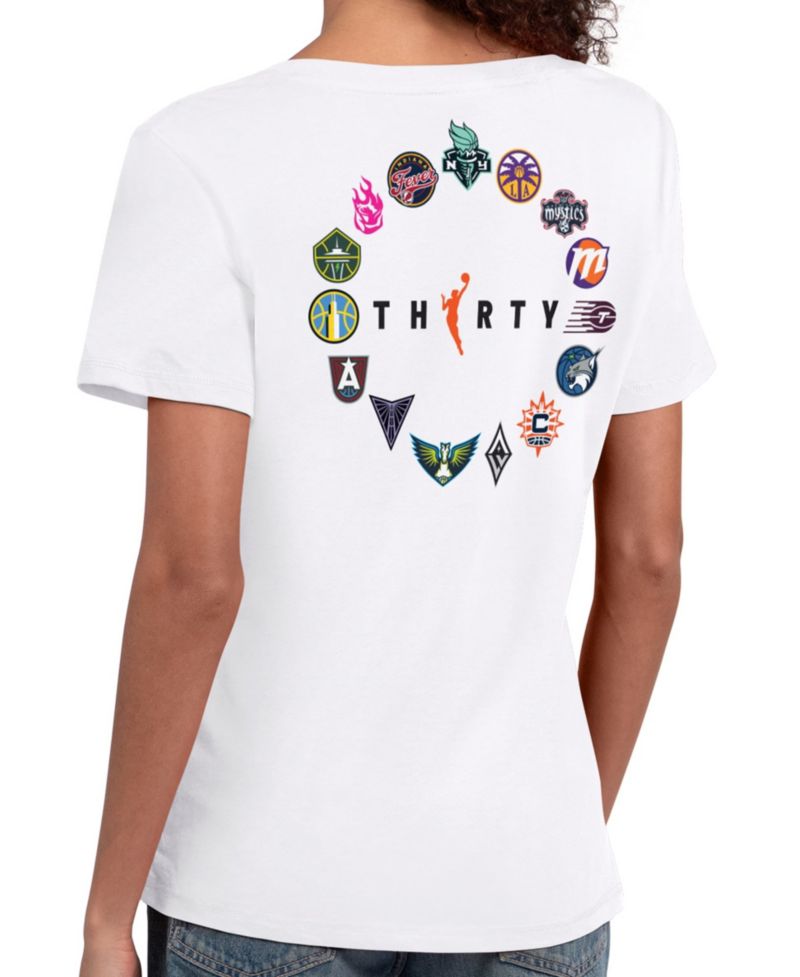 Women's White WNBA 30th Anniversary Scoop Neck T-Shirt