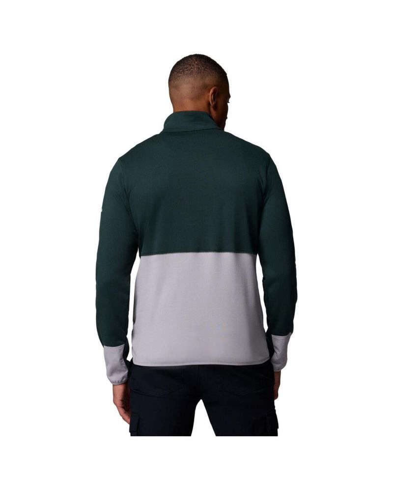 Men's Green/Gray Michigan State Spartans Hike Omni-Wick Half-Zip Pullover Sweatshirt