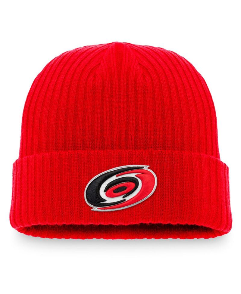 Men's Red Carolina Hurricanes Core Primary Logo Cuffed Knit Hat