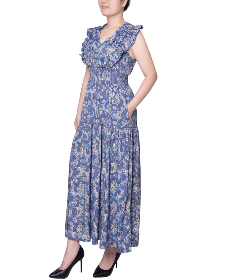 Petite Flutter Sleeve Midi Dress