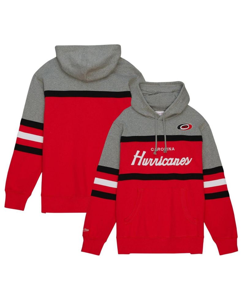 Men's Red, Gray Carolina Hurricanes Head Coach Pullover Hoodie