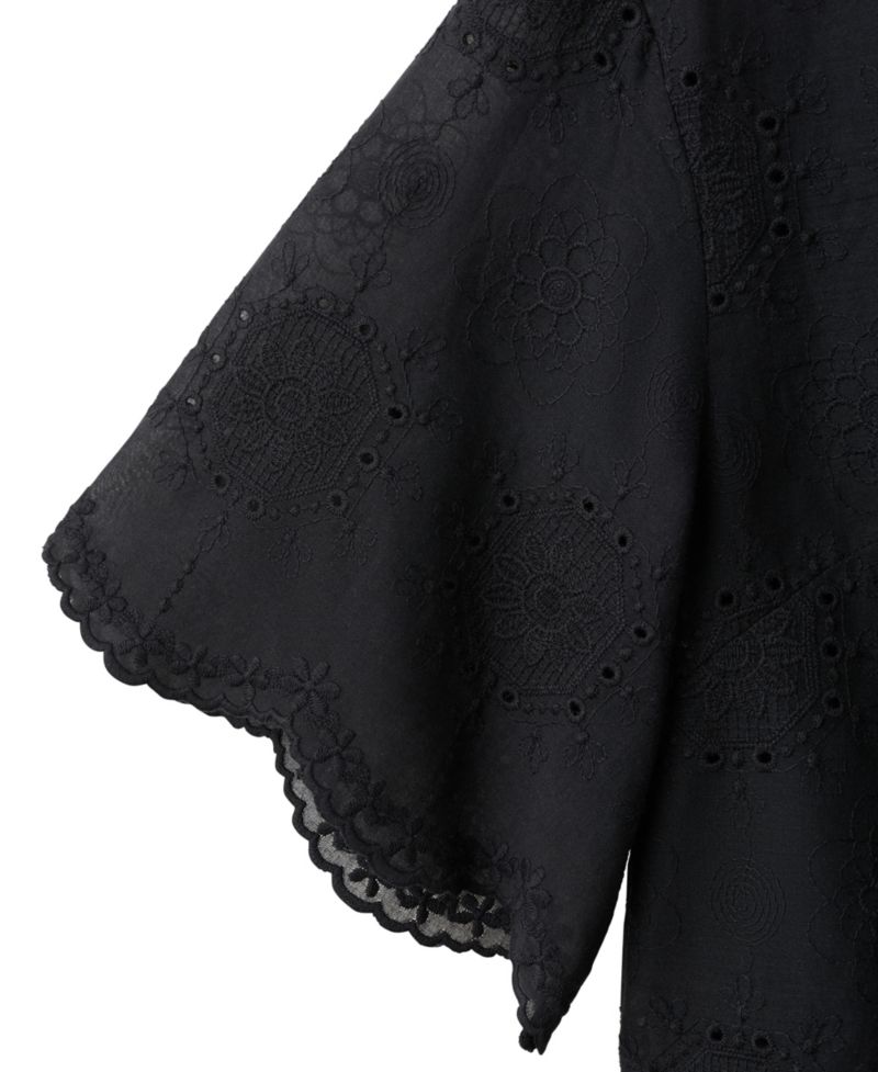 Women's Embroidered Cropped Short-Sleeve Shirt