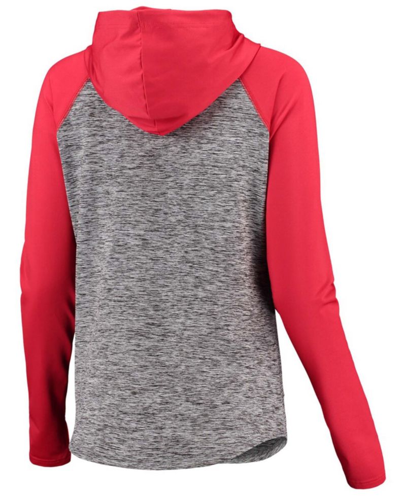 Women's Heathered Gray-Red Tampa Bay Buccaneers Championship Ring Pullover Hoodie