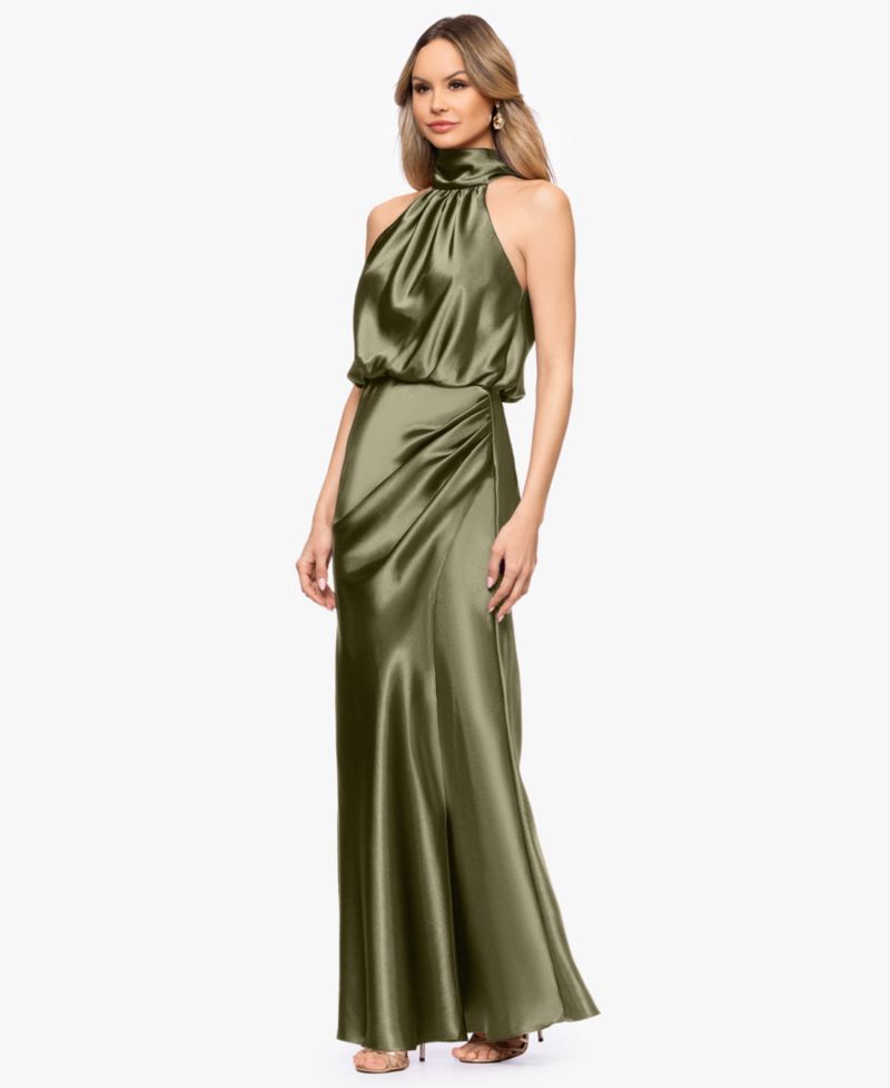 Women's Sleeveless Mock Neck Ball Gown