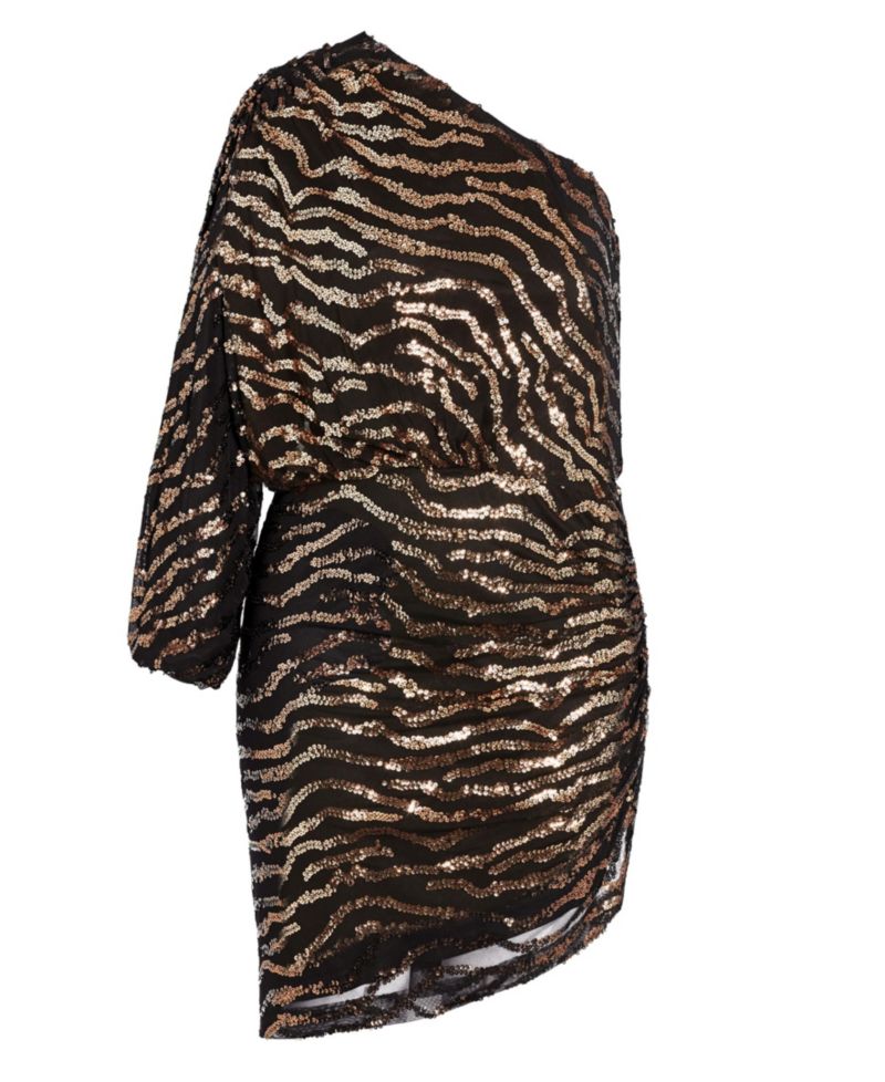 Women's Sequin Stripe Dress - emerald
