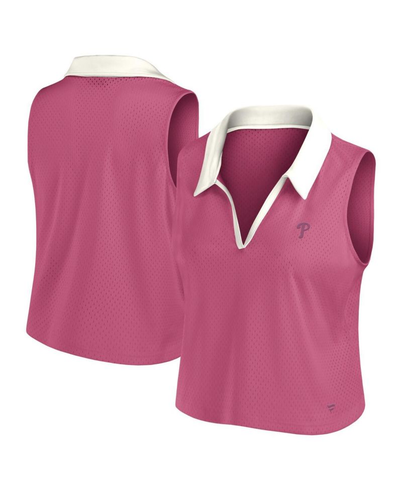 Women's Pink Philadelphia Phillies Studio Wellness V-Neck Tank Top