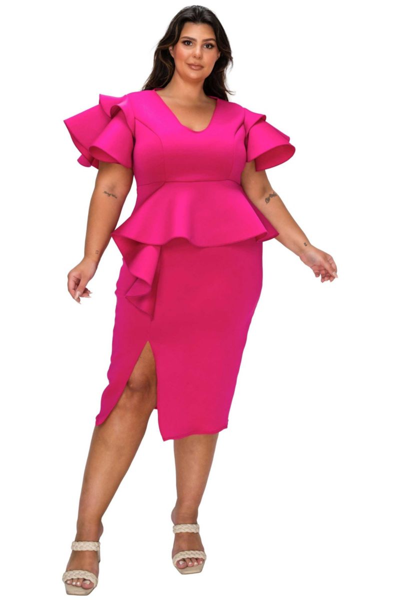 Women's Plus Size Kira Neoprene Peplum Dress