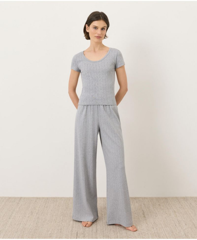 Women's Organic Cotton Pointelle Scoop Neck Tee
