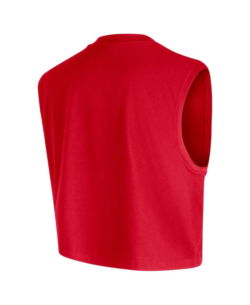 Women's Red Indiana Fever 2026 Authentic On-Court Sleeveless Cropped T-Shirt