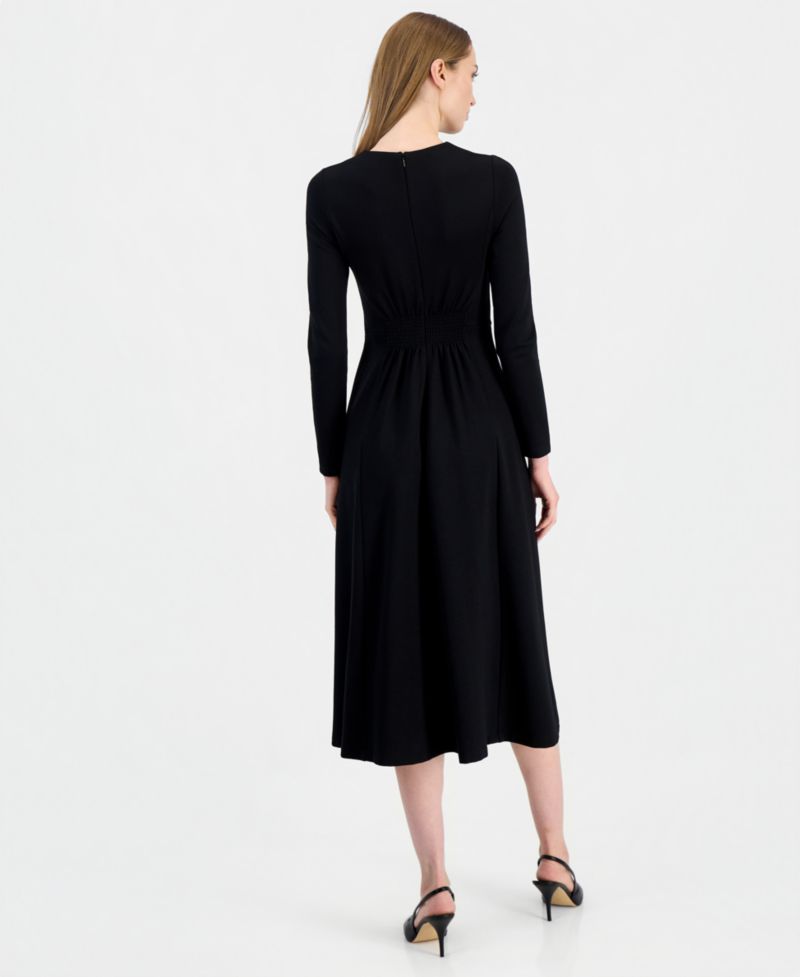 Petite Serenity A-Line Belted Midi Dress