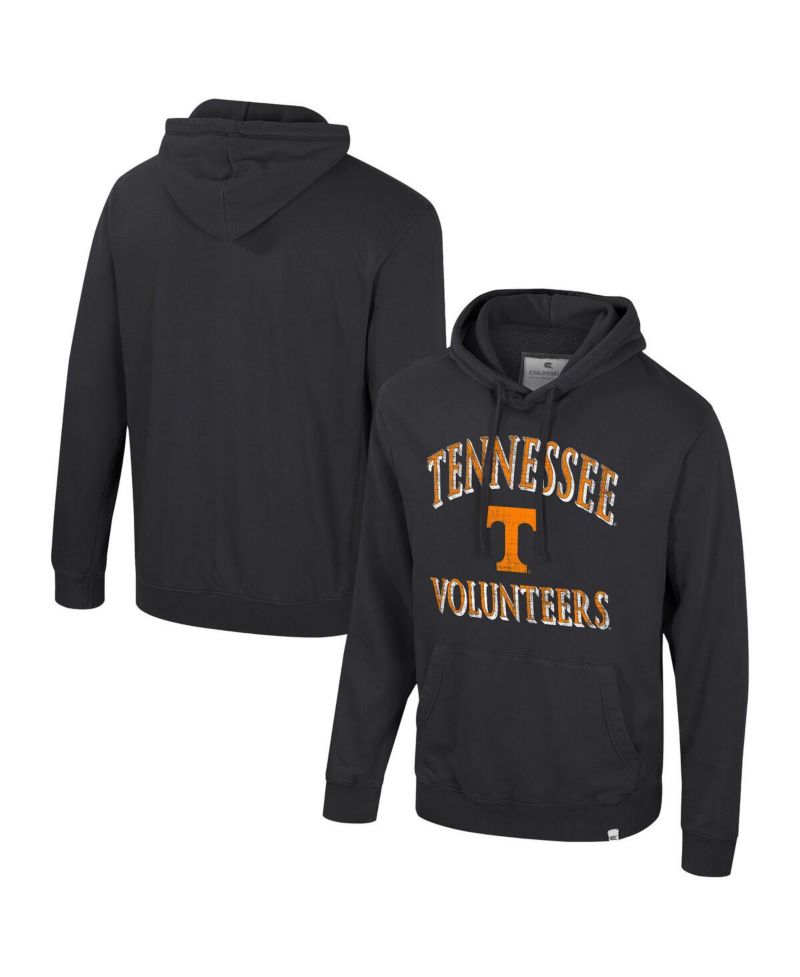 Men's Black Tennessee Volunteers Big & Tall Cap E-Tan Pullover Hoodie