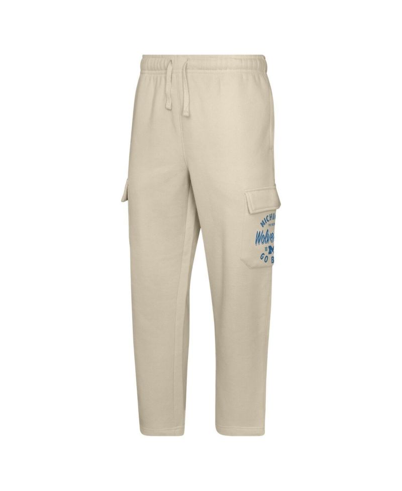 Big Boys and Girls Cream Michigan Wolverines All Around The World Fleece Sweatpants