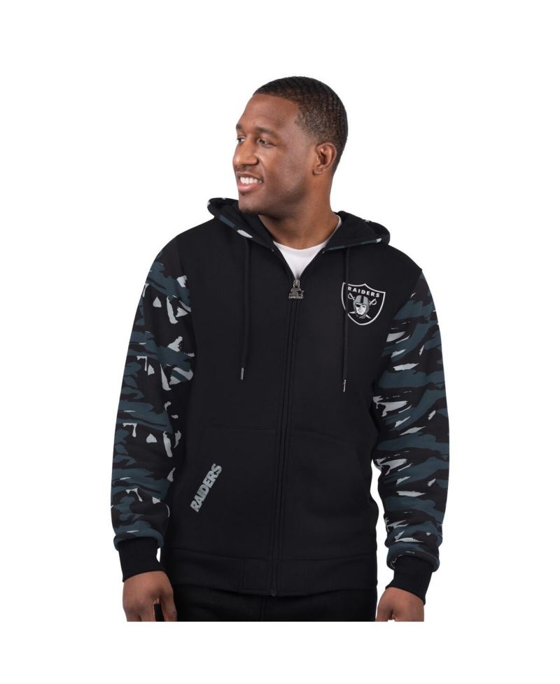 Men's Black Las Vegas Raiders Thursday Night Gridiron Full-Zip Hoodie