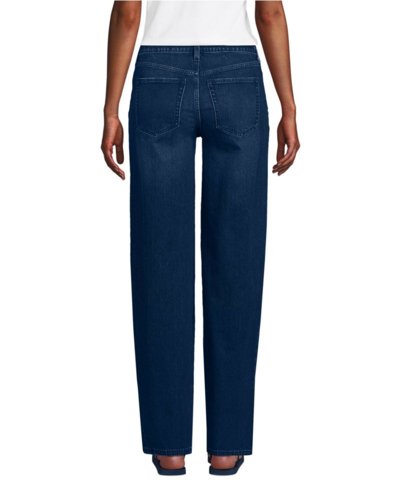 Women's Soft Denim Mid Rise Relaxed Straight Leg Jeans