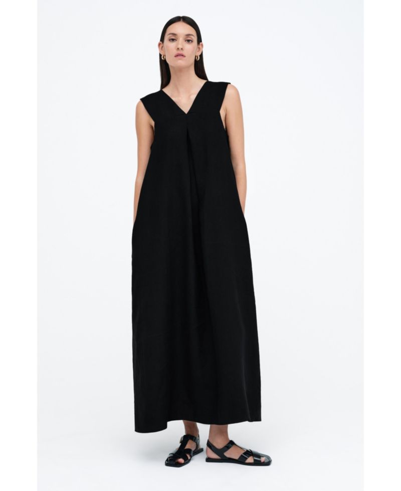 Women's Helena Sleeveless V-Neck Flowy Cotton Maxi Dress