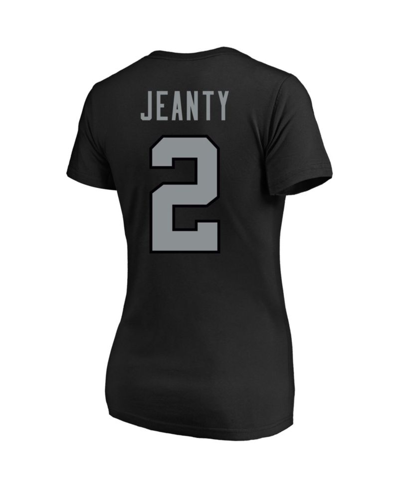 Women's Ashton Jeanty Black Las Vegas Raiders Plus Size Name & Number V-Neck T-Shirt