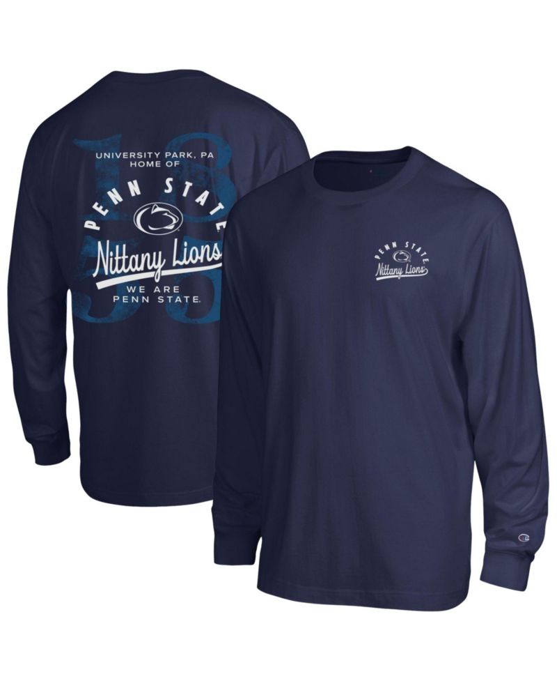 Men's Navy Penn State Nittany Lions Laminated All-Star Long Sleeve T-Shirt