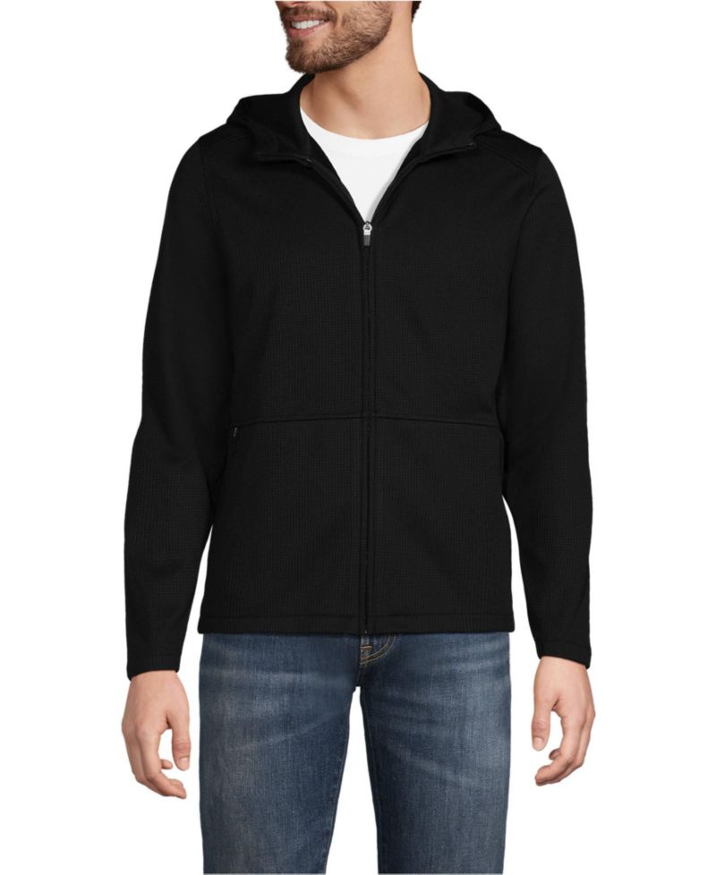 Men's Unisex Grid Tech Hooded Zip Front Jacket