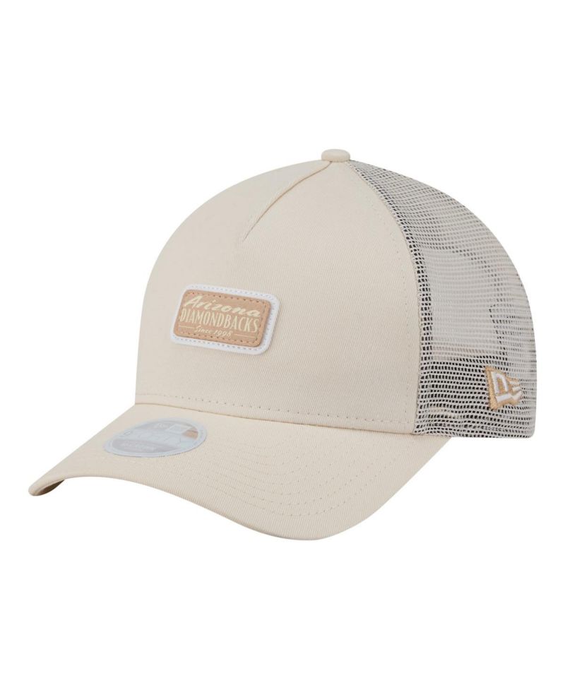 Women's Light Beige Arizona Diamondbacks Tonal Patch 9FORTY M-Crown A-Frame Trucker Adjustable Hat