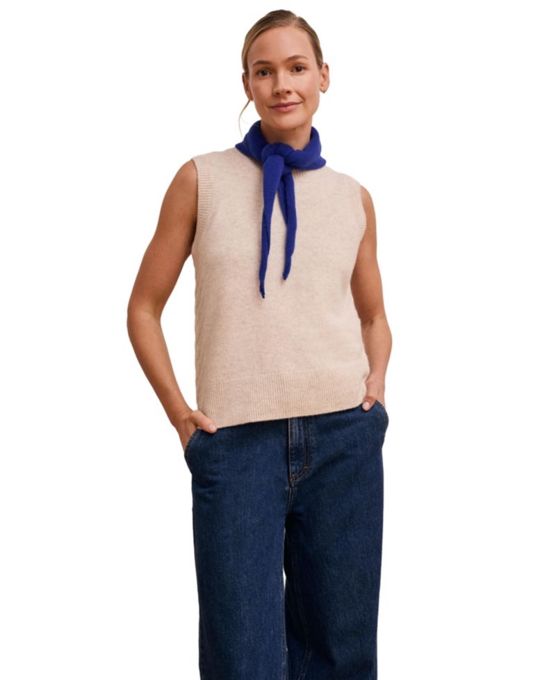 Women's Cable Detail Tank Sweaters