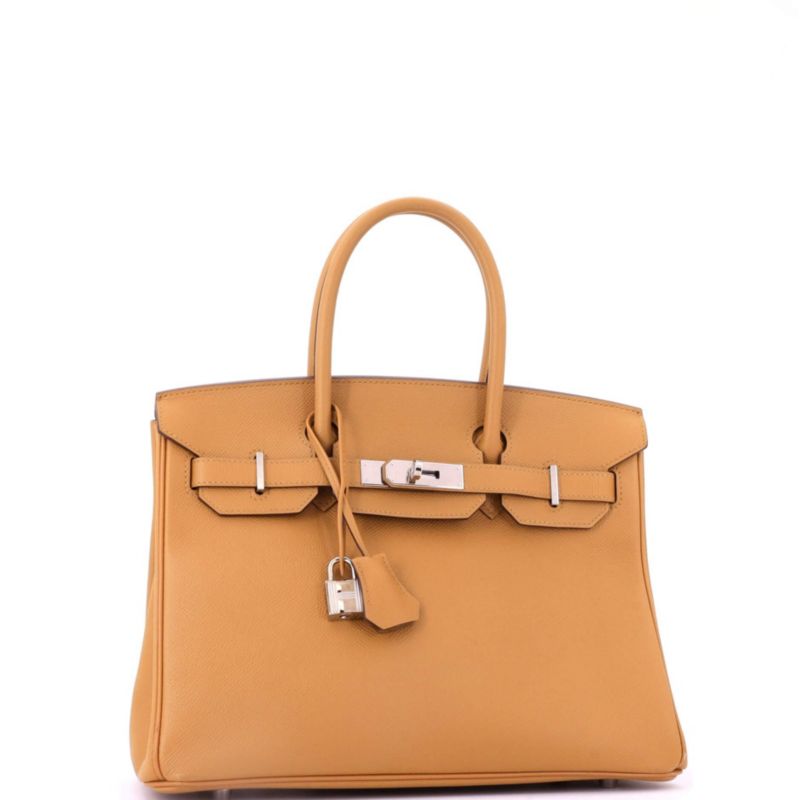 Birkin 30 Handbag Brown Epsom with Palladium Hardware