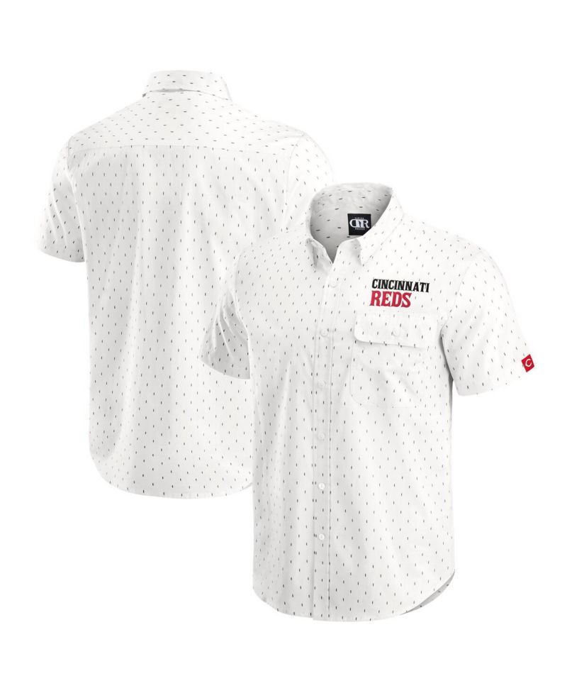 Darius Rucker Collection by Men's Cream Cincinnati Reds Printed Button-Down Shirt