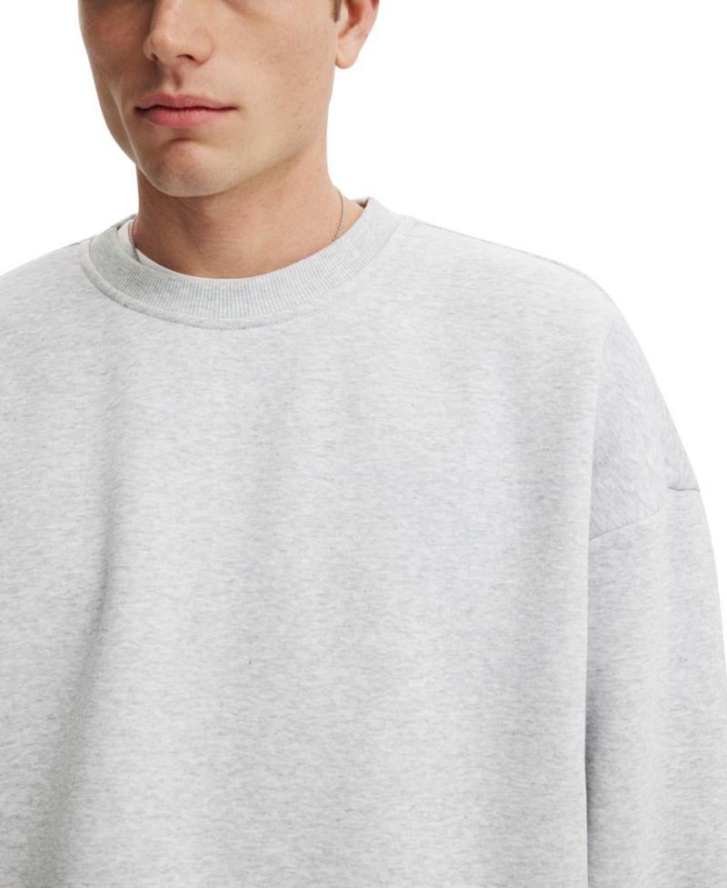 Men's Oversized Cotton-Blend Crew Sweater