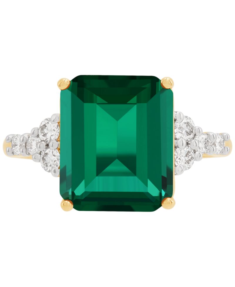 Lab Grown Gemstone & Lab Grown Diamond (1/3 ct. t.w.) Ring in 14K Gold