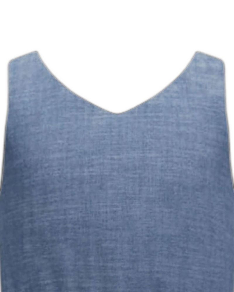 Little and Big Girl's (6-12) Organic V-Neck Chambray Jumper