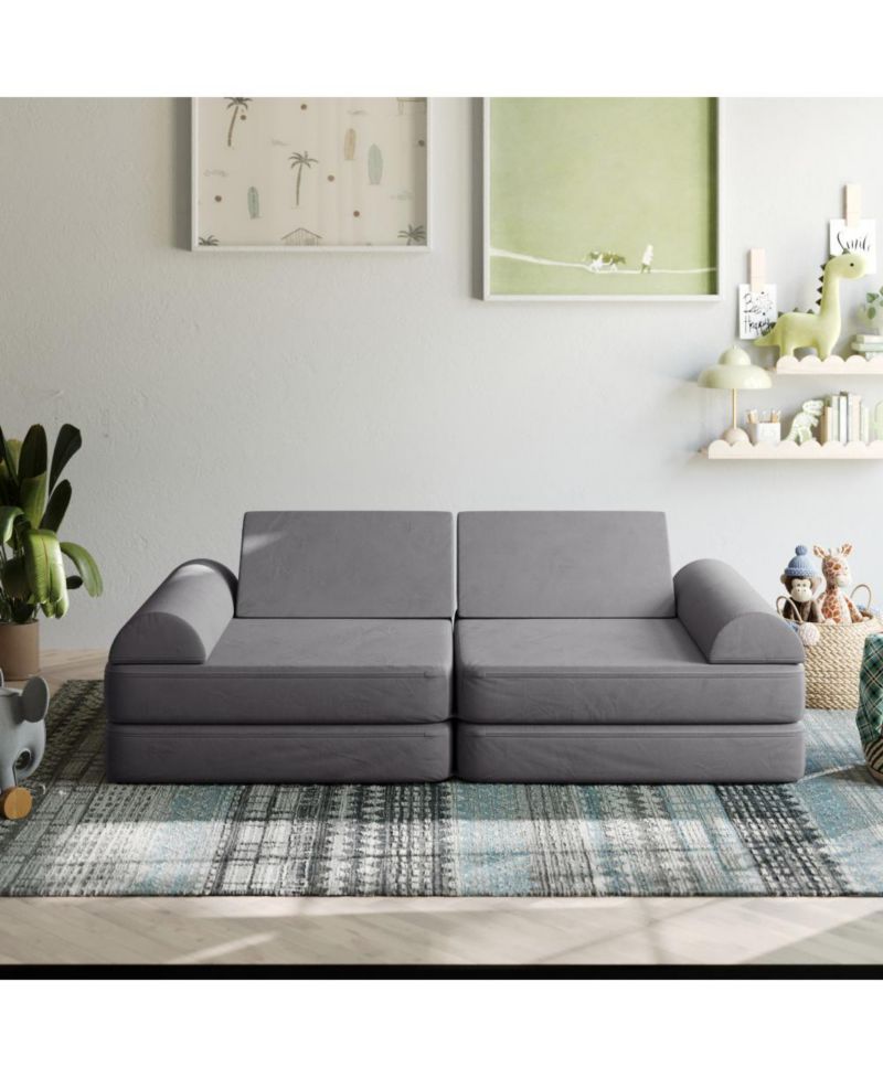Conner Modular Play Couch For Kids With Convertible 6-Piece Design And Soft Foam Cushions