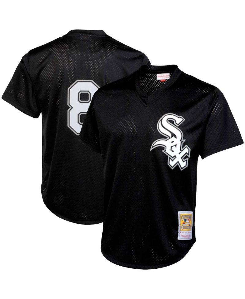 Men's Bo Jackson Black Chicago White Sox Cooperstown Collection Big and Tall Mesh Batting Practice Jersey