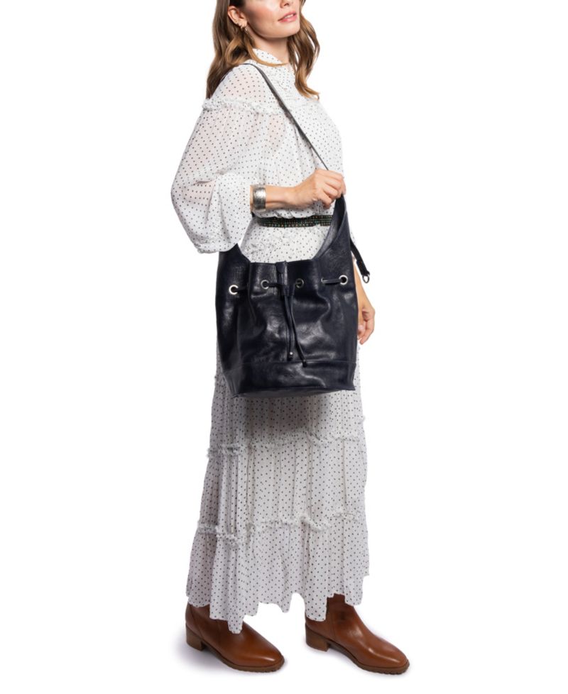 Lily Large Leather Shoulder Bucket Bag