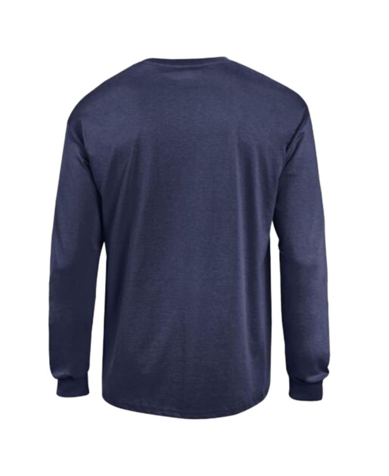 Men's Navy New England Patriots Arch Over Logo Long Sleeve T-Shirt