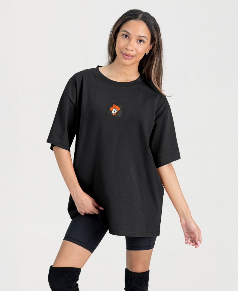 Women's Black Oklahoma State Cowboys Oversized Back at Ya T-Shirt