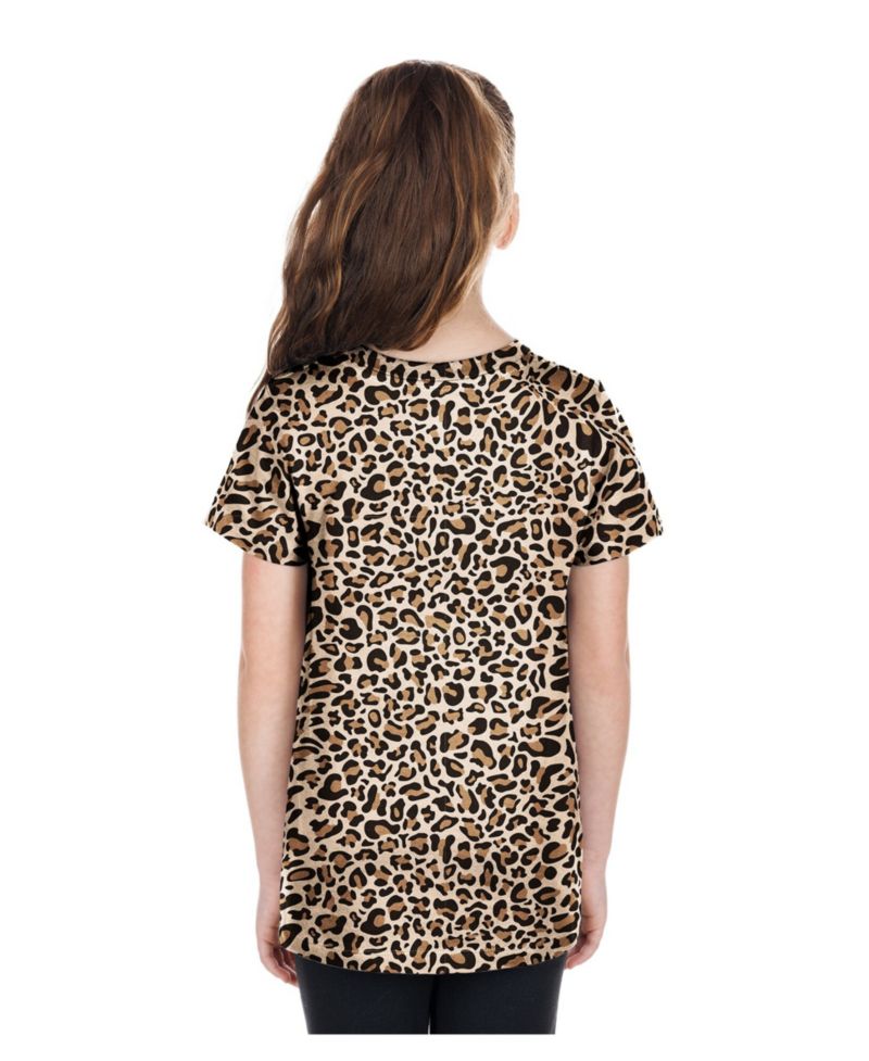 Big Girls Brown Boston Red Sox Leopard T-Shirt