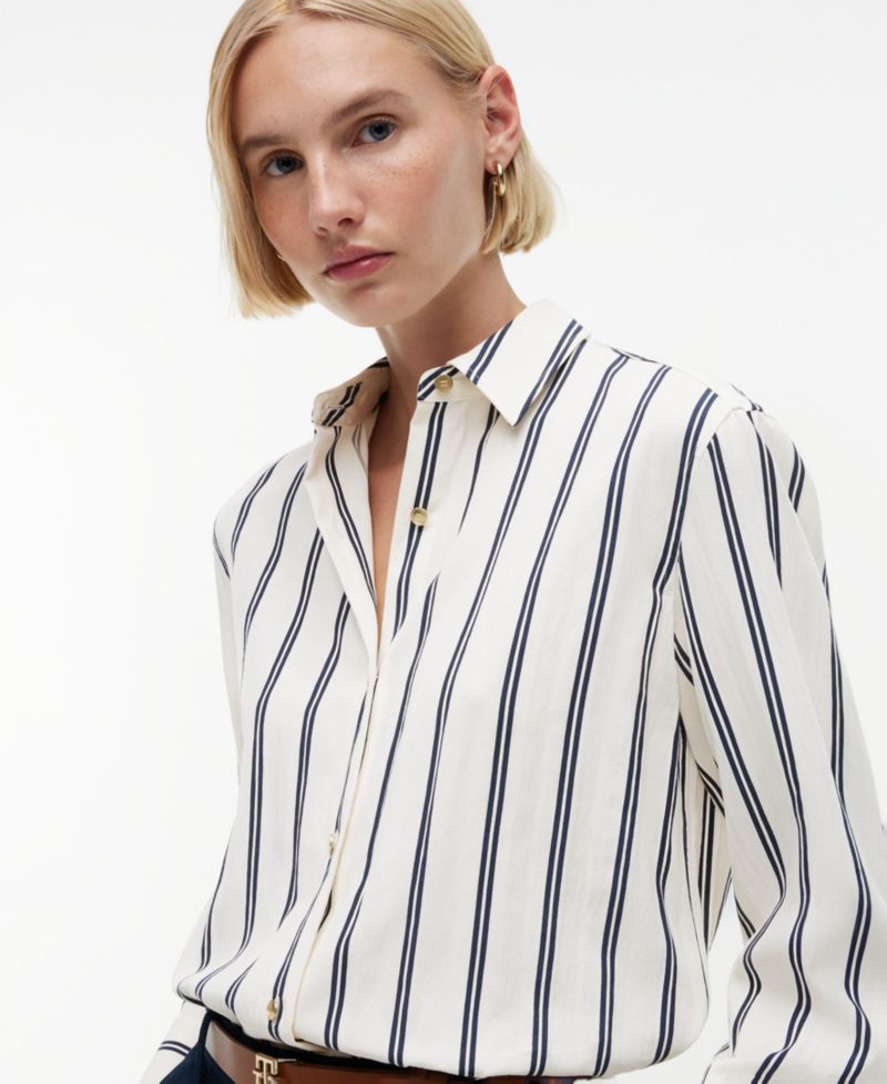 Women's Linen Nautical Stripe Shirt