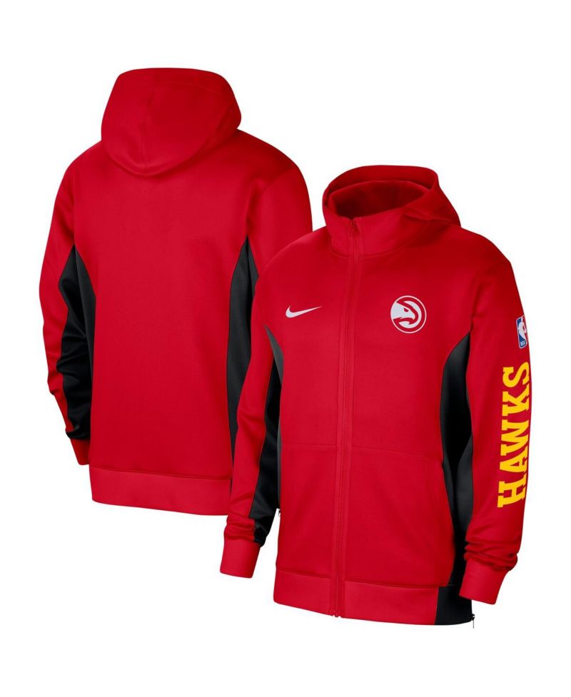 Men's Red Atlanta Hawks 2023/24 Authentic Showtime Full-Zip Hoodie